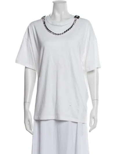 Pre-owned Christopher Kane Crew Neck Short Sleeve T-shirt In White
