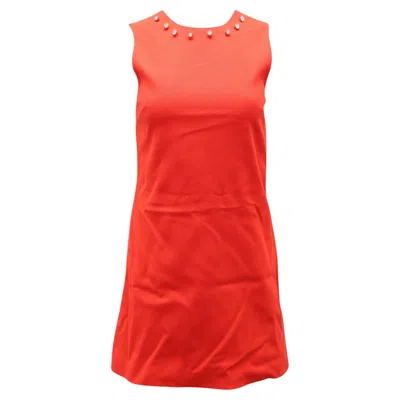 Pre-owned Christopher Kane Crystal Embellished Mini Dress In Red Wool