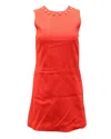 Christopher Kane Crystal Embellished Mini Dress In Red Wool In Red