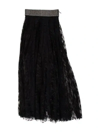 Pre-owned Christopher Kane Crystal Embellishments Midi Length Skirt W/ Tags In Black