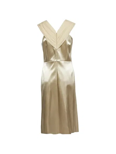 Pre-owned Christopher Kane Draped-detail Midi Dress In Neutral