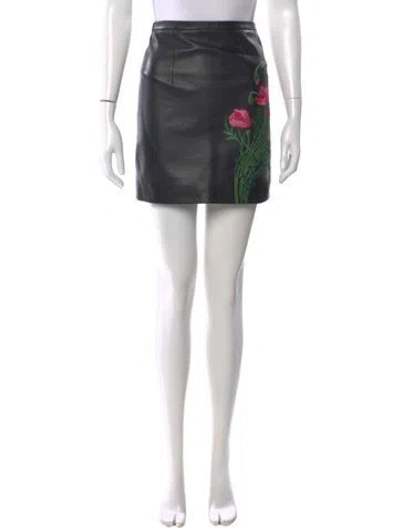 Pre-owned Christopher Kane Embroidered Accent Mini Skirt In Black