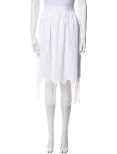 Pre-owned Christopher Kane Eyelet Trim Long Skirt In White