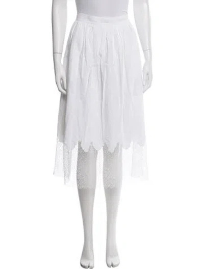 Pre-owned Christopher Kane Eyelet Trim Long Skirt In White