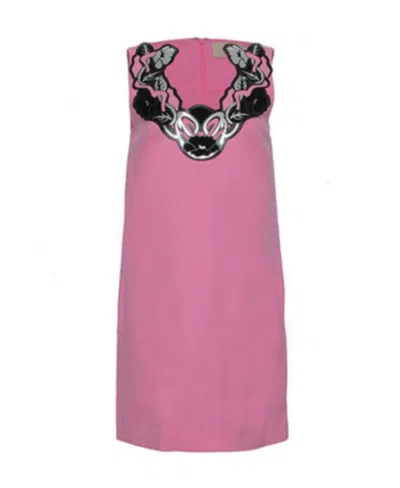 Christopher Kane Flora Decal Dress In Pink