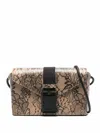 Christopher Kane Floral Buckle Shoulder Bag In Neutral