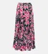 Christopher Kane Floral High-rise Pleated Midi Skirt In Pink