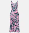 Christopher Kane Floral Midi Dress In Rosefloral