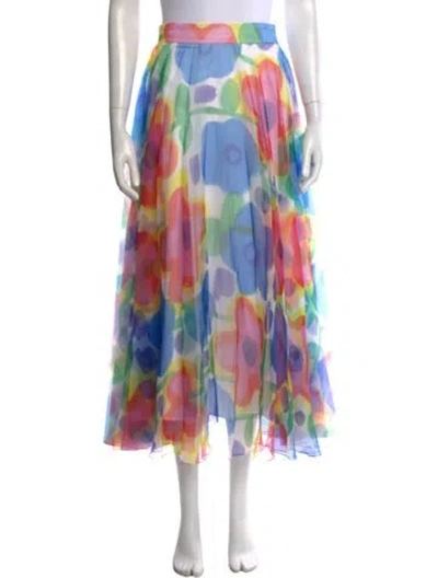 Pre-owned Christopher Kane Floral Print Long Skirt In Pink