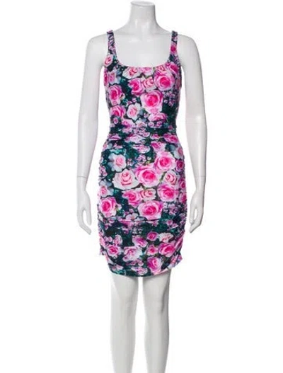 Pre-owned Christopher Kane Floral Print Mini Dress W/ Tags In Green