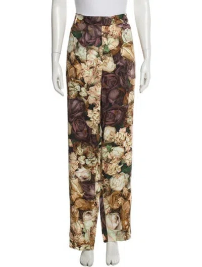 Pre-owned Christopher Kane Floral Print Wide Leg Pants In Multi