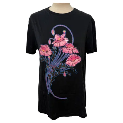 Pre-owned Christopher Kane Floral T-shirt Size M In Black