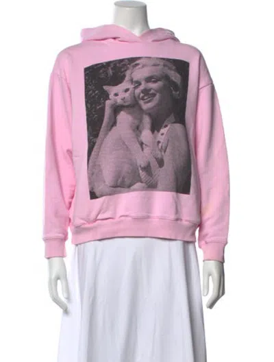Pre-owned Christopher Kane Graphic Print Crew Neck Hoodie In Pink