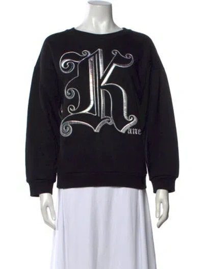 Pre-owned Christopher Kane Graphic Print Crew Neck Sweatshirt In Black