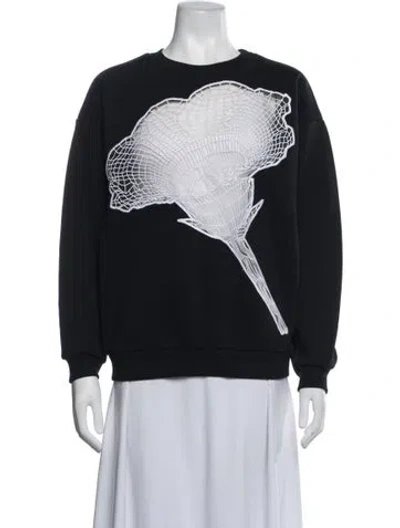 Pre-owned Christopher Kane Graphic Print Crew Neck Sweatshirt In Black