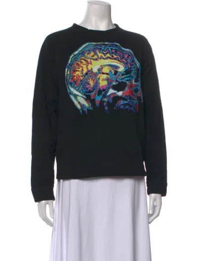 Pre-owned Christopher Kane Graphic Print Crew Neck Sweatshirt In Black