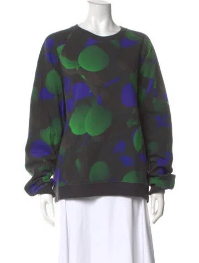Pre-owned Christopher Kane Graphic Print Crew Neck Sweatshirt In Green
