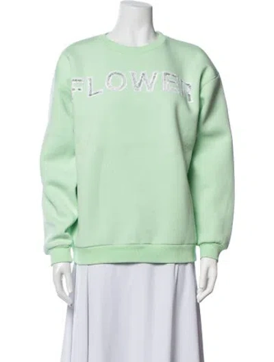 Pre-owned Christopher Kane Graphic Print Crew Neck Sweatshirt In Green