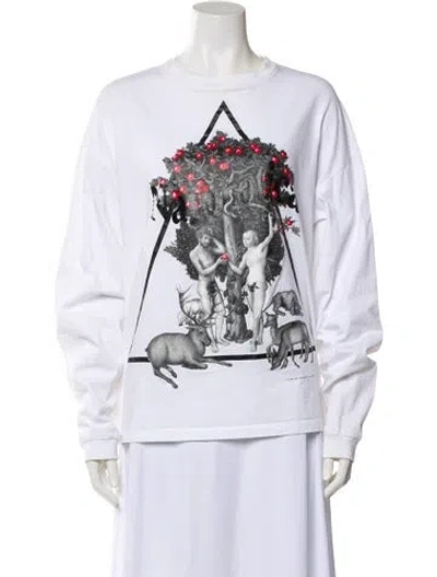 Pre-owned Christopher Kane Graphic Print Crew Neck Sweatshirt In White