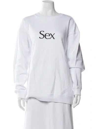 Pre-owned Christopher Kane Graphic Print Crew Neck Sweatshirt In White