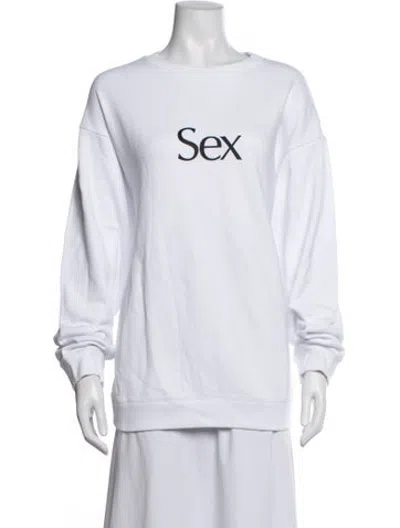 Pre-owned Christopher Kane Graphic Print Crew Neck Sweatshirt In White