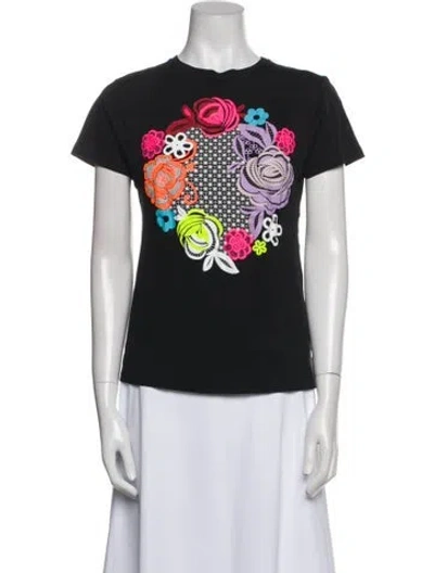 Pre-owned Christopher Kane Graphic Print Crew Neck T-shirt In Blue