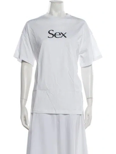 Pre-owned Christopher Kane Graphic Print Crew Neck T-shirt In White