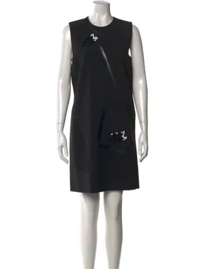 Pre-owned Christopher Kane Graphic Print Knee-length Dress In Black