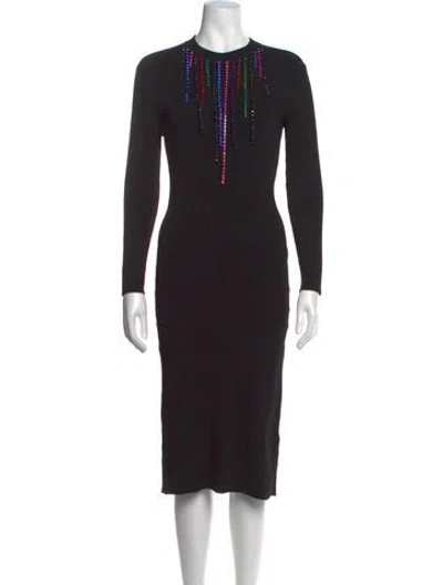 Pre-owned Christopher Kane Graphic Print Knee-length Dress In Black
