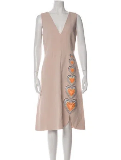 Pre-owned Christopher Kane Graphic Print Knee-length Dress W/ Tags In Pink