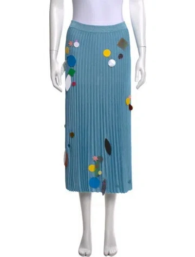 Pre-owned Christopher Kane Graphic Print Midi Length Skirt In Blue
