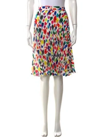 Pre-owned Christopher Kane Graphic Print Midi Length Skirt In White