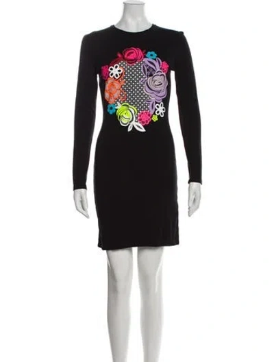 Pre-owned Christopher Kane Graphic Print Mini Dress In Black