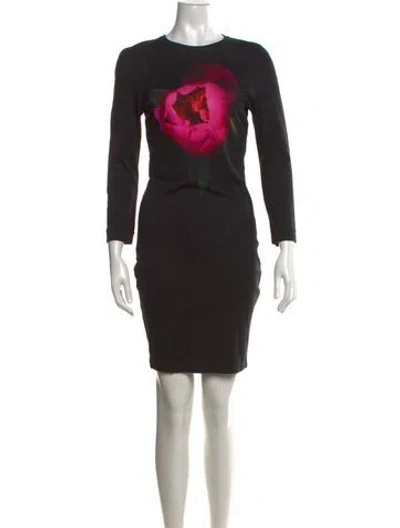 Pre-owned Christopher Kane Graphic Print Mini Dress In Black