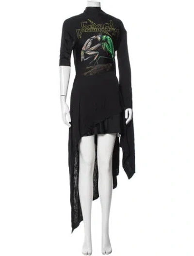 Pre-owned Christopher Kane Graphic Print Mini Dress In Black