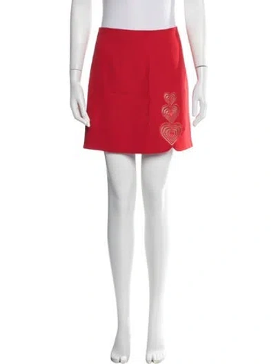 Pre-owned Christopher Kane Graphic Print Mini Skirt In Red