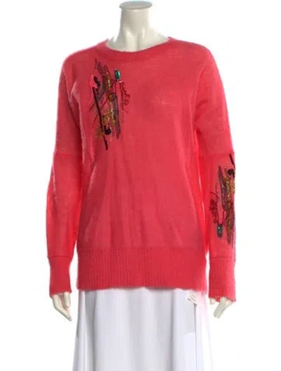 Pre-owned Christopher Kane Graphic Print Scoop Neck Sweater In Pink