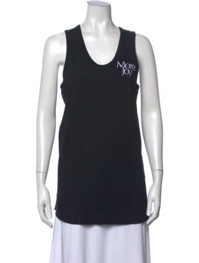 Pre-owned Christopher Kane Graphic Print Scoop Neck Top In Black