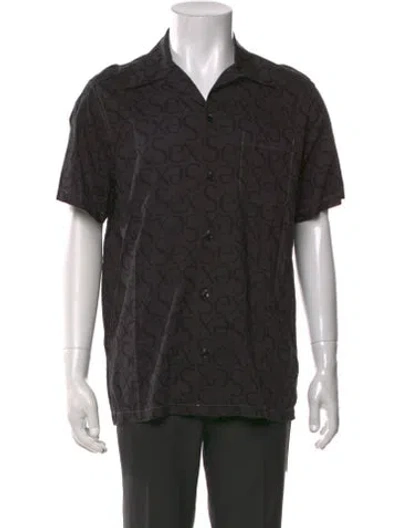 Pre-owned Christopher Kane Graphic Print Short Sleeve Shirt In Black