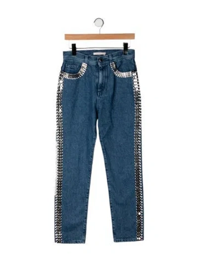 Pre-owned Christopher Kane High-rise Straight Leg Jeans In Blue