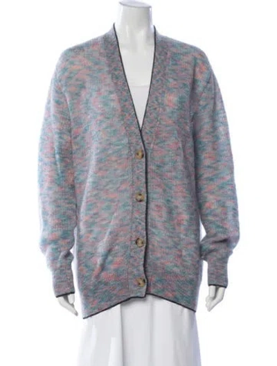 Pre-owned Christopher Kane Kid Mohair Patterned Sweater In Blue