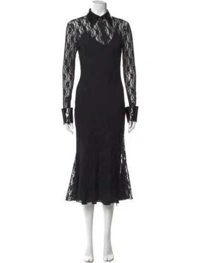 Pre-owned Christopher Kane Lace Long Dress In Black