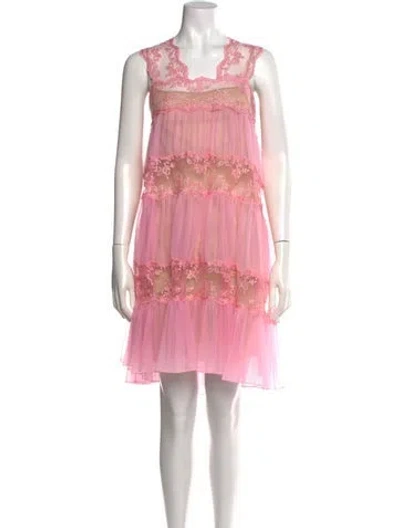Pre-owned Christopher Kane Lace Pattern Mini Dress W/ Tags In Pink
