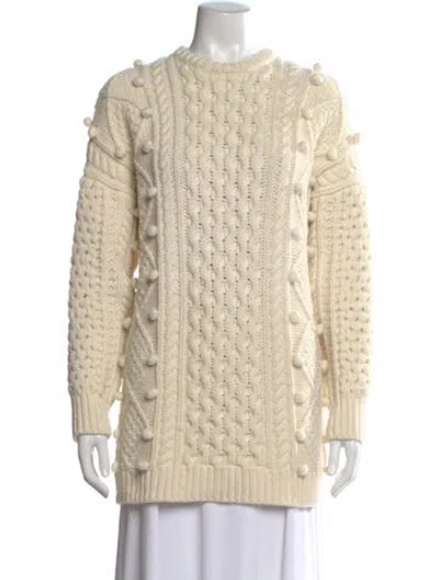 Pre-owned Christopher Kane Lambswool Crew Neck Sweater In Neutral