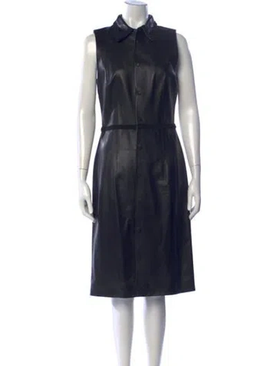 Pre-owned Christopher Kane Leather Knee-length Dress In Blue