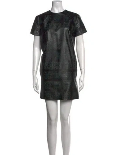 Pre-owned Christopher Kane Leather Mini Dress In Black/green