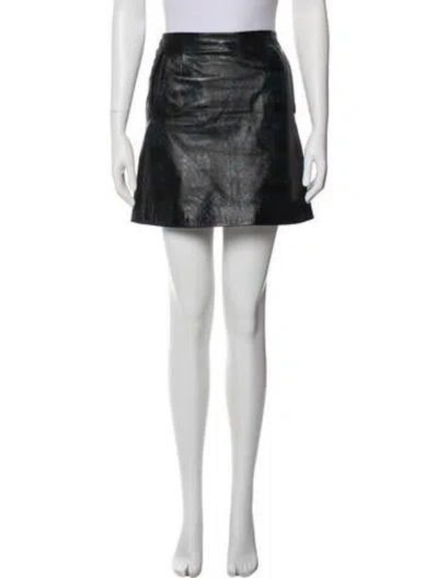 Pre-owned Christopher Kane Leather Mini Skirt In Black