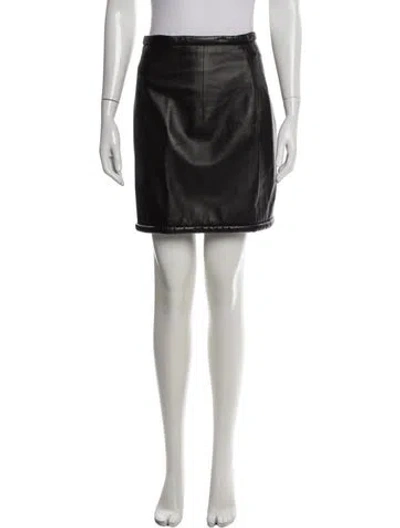 Pre-owned Christopher Kane Leather Mini Skirt In Black