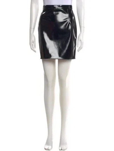 Pre-owned Christopher Kane Leather Mini Skirt W/ Tags In Black