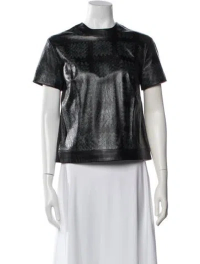 Pre-owned Christopher Kane Leather Patterned Top In White